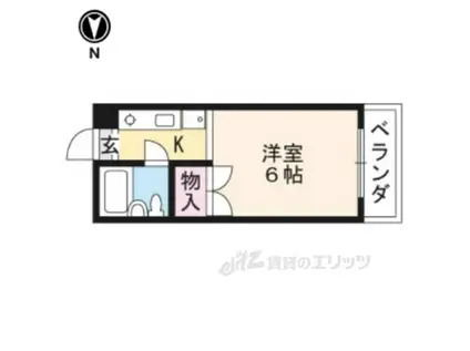 アストロプラザⅠ(1K/2階)の間取り写真