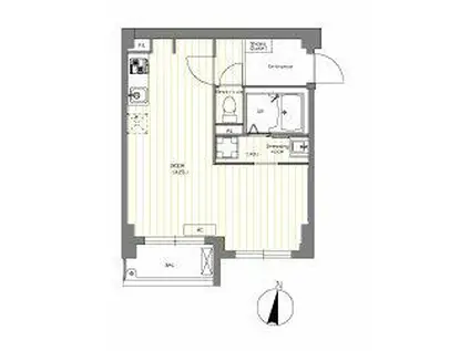 ラクレイス南品川(ワンルーム/3階)の間取り写真