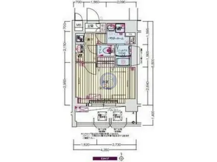 プレサンス京都北野白梅町(1K/3階)の間取り写真