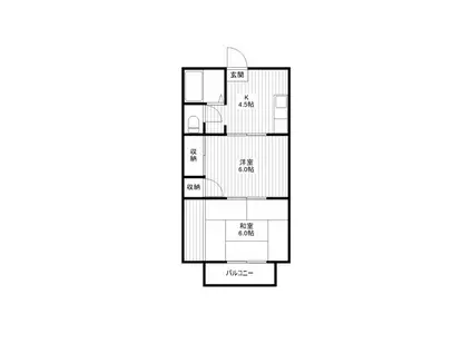 シンフォニーハイツ(2K/1階)の間取り写真