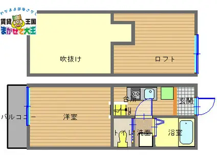 ブランメゾン文教I(1K/1階)の間取り写真