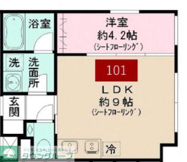 ベラ・カーサ大岡山(1LDK/1階)の間取り写真