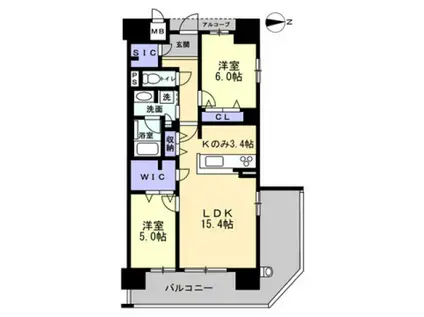 アルファステイツ熊本駅東(2LDK/8階)の間取り写真