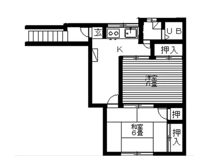 ドゥ・アパートカワ(2K/2階)の間取り写真
