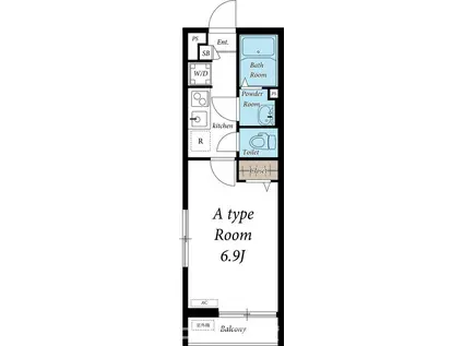 リブリ・豊四季(1K/3階)の間取り写真