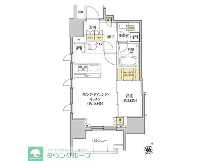 グレーシアフィット三軒茶屋(1LDK/3階)の間取り写真