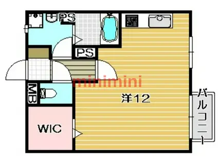 マレット・フィールド(ワンルーム/2階)の間取り写真