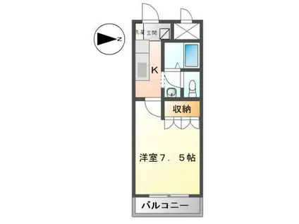 オレンジハウス・T(1K/1階)の間取り写真
