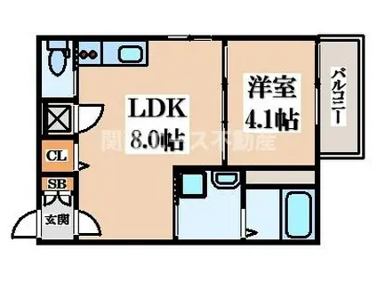 F ASECIA LEAND(1LDK/3階)の間取り写真