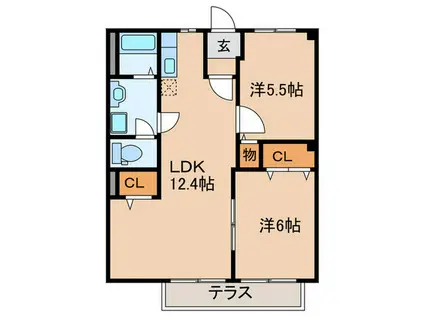 シティシャトレ(2LDK/2階)の間取り写真