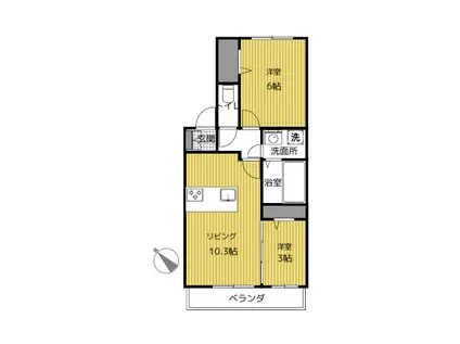 ル・クラージュ(2LDK/1階)の間取り写真