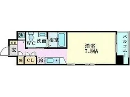 エスリード御堂筋梅田(1K/3階)の間取り写真