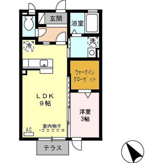 カーサリベルテ(1LDK/2階)の間取り写真