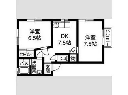 コートバニヤン A・B(2DK/1階)の間取り写真