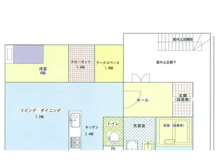 カーサ・スタジオーネ河原町(1SLDK/1階)の間取り写真