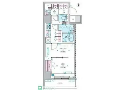 ジェノヴィア両国VIグリーンヴェール(1DK/12階)の間取り写真
