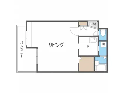 ハウスオブリザ平岸七番館(1LDK/1階)の間取り写真