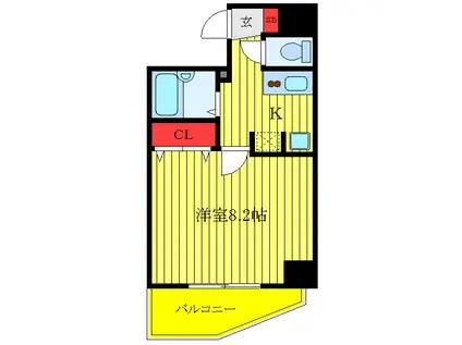 プレール・ドゥーク赤羽(1K/11階)の間取り写真