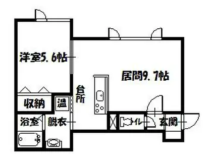 BONOSハイツ(1LDK/1階)の間取り写真