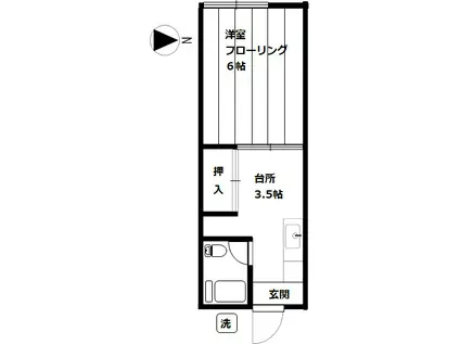 穂波ハイツ 生活保護 店舗事務所(1K/2階)の間取り写真