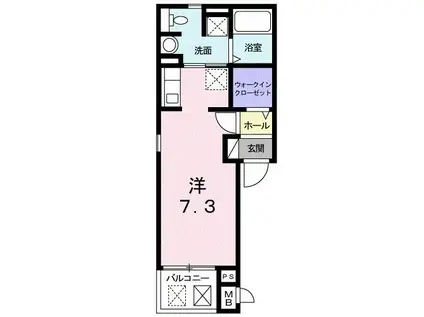 カーサ・レガーレ(ワンルーム/1階)の間取り写真