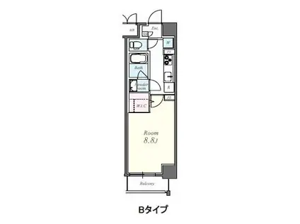 プライム松原(1K/6階)の間取り写真