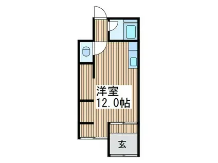 ＪＲ京浜東北線 川口駅 バス乗車時間：12分 最寄りバス停で下車 徒歩2分 1階建 築69年(ワンルーム/1階)の間取り写真