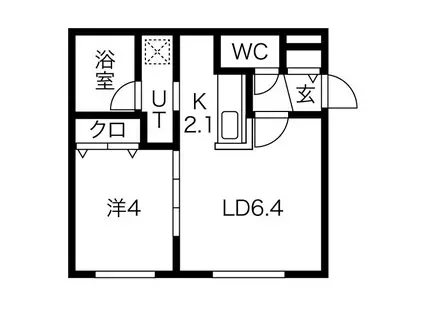 プレミールソレイユ(1LDK/1階)の間取り写真