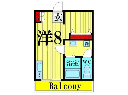 ラウレア西新井(ワンルーム/3階)の間取り写真