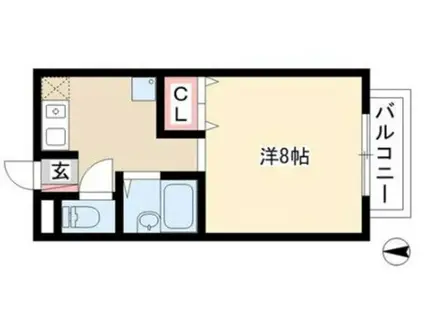 リバーサイド名塚(1K/2階)の間取り写真