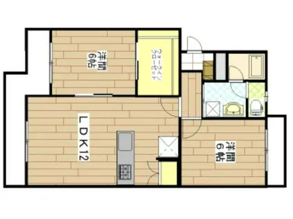 ベルメゾン矢野 302(2LDK/3階)の間取り写真