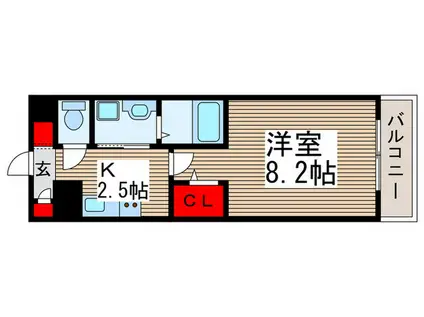 ルシェロ(1K/2階)の間取り写真