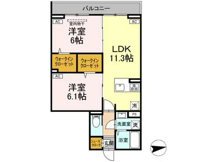 セレスティア東葛西Ⅳ(2LDK/2階)の間取り写真