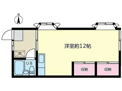 ホワイトハイム(ワンルーム/1階)の間取り写真