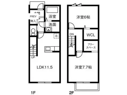 LAULEA さくら(2LDK/1階)の間取り写真