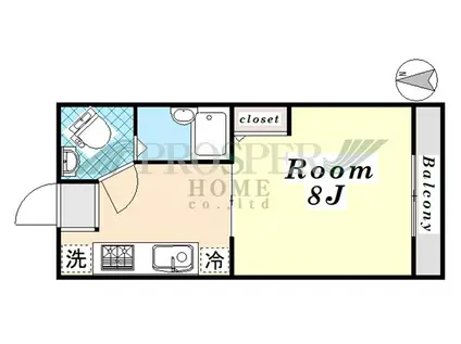 STADIO NAGASE(1K/1階)の間取り写真
