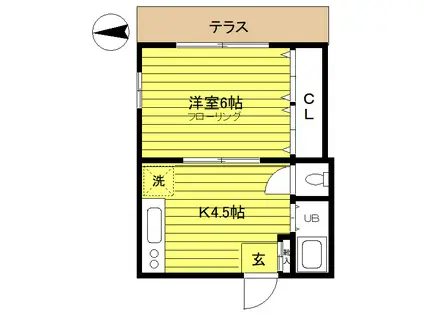 A-1463(1DK/1階)の間取り写真