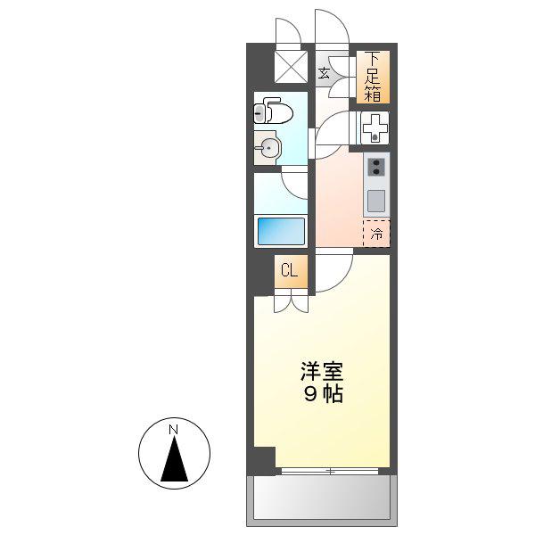 スクエア名駅南(1K/4階)の間取り写真
