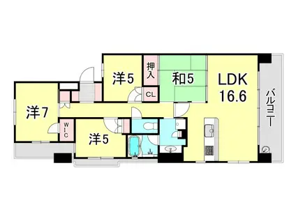 BELISTA西宮北口(4LDK/3階)の間取り写真