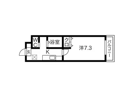 名古屋七条エンブルコート(1K/1階)の間取り写真