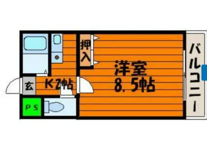 グランシャリオ津高壱番館(1K/4階)の間取り写真