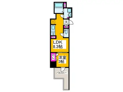 南秀苑えびす(1LDK/4階)の間取り写真