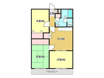 フェアウェードライブI(3DK/3階)の間取り写真