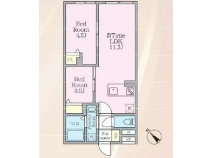 エルファーロ早稲田(2LDK/4階)の間取り写真