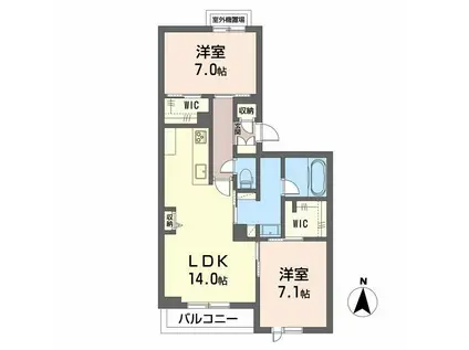 SHAMAISON KOUSEI(2LDK/2階)の間取り写真