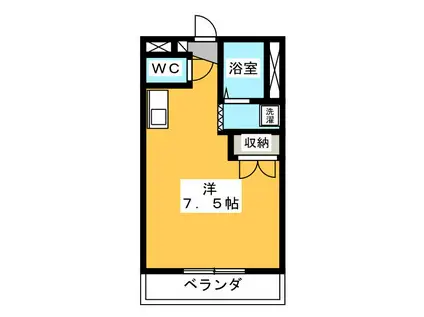 カレッジタウンアミノ(ワンルーム/2階)の間取り写真