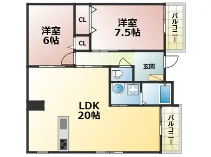 エトワールヴィル-R小阪本町レジデンス(2LDK/3階)の間取り写真