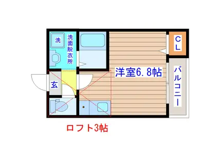 ラ・プチット・メゾン五橋(ワンルーム/1階)の間取り写真