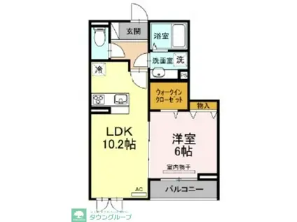 オークビレッジ(1LDK/1階)の間取り写真