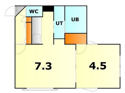 アミーナV(1LDK/1階)の間取り写真